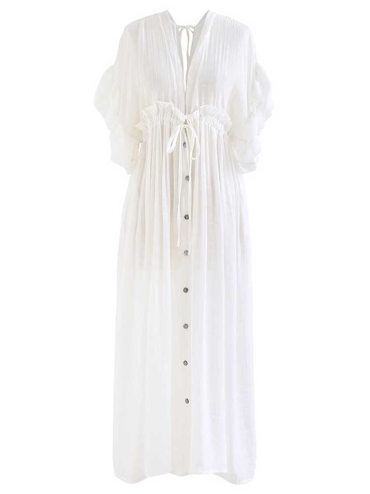 Boho Green Tunic Casual Bikini Long Cover Up Dress
