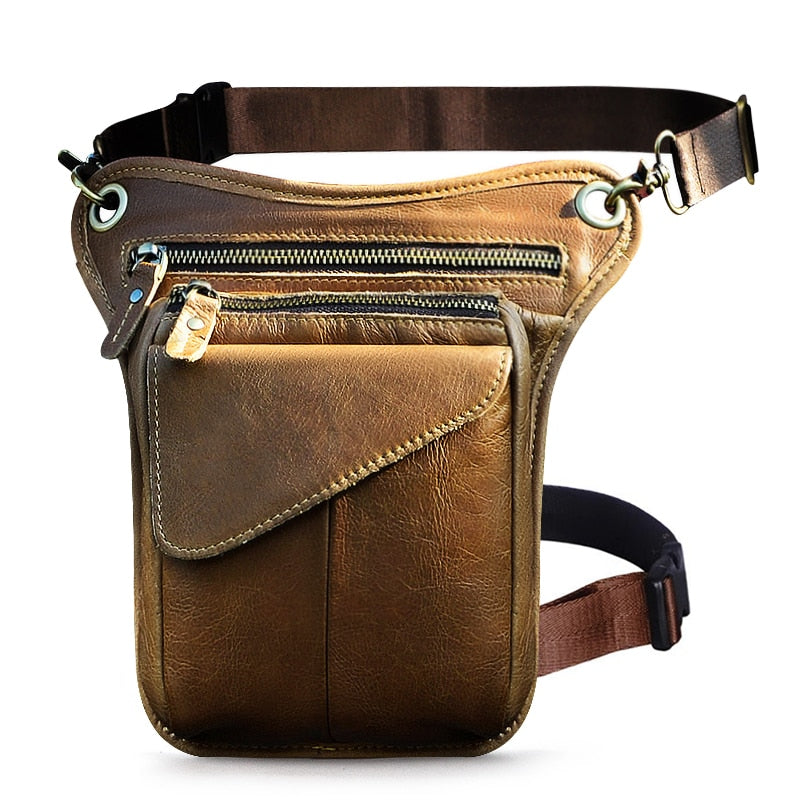 Multifunction Real Leather Shoulder Messenger Bag For Men