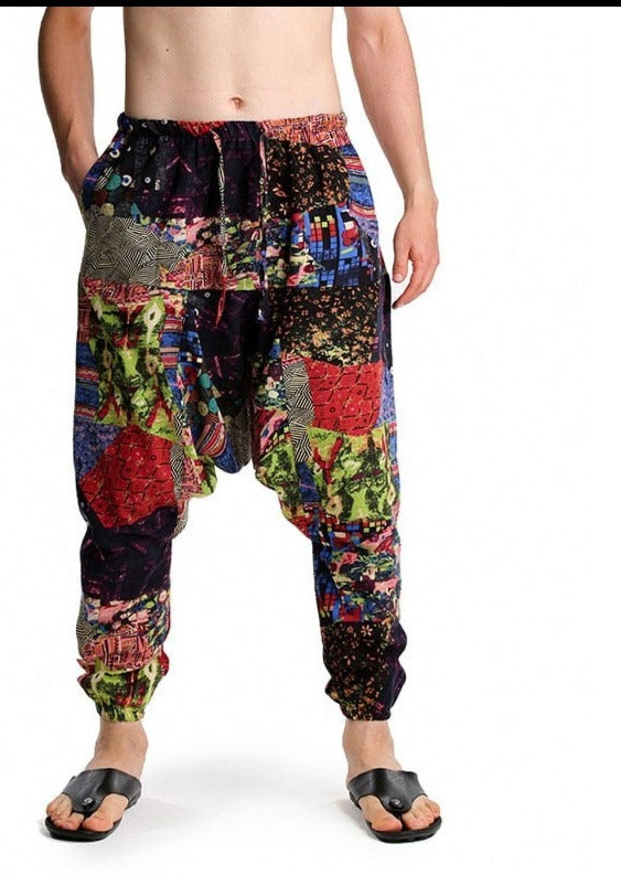 Casual Cotton Yoga Drop Crotch Joggers Sweatpants-Small Size