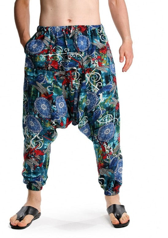 Casual Cotton Yoga Drop Crotch Joggers Sweatpants-Small Size