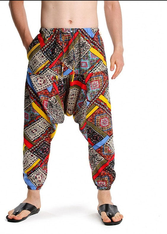 Casual Cotton Yoga Drop Crotch Joggers Sweatpants-Small Size