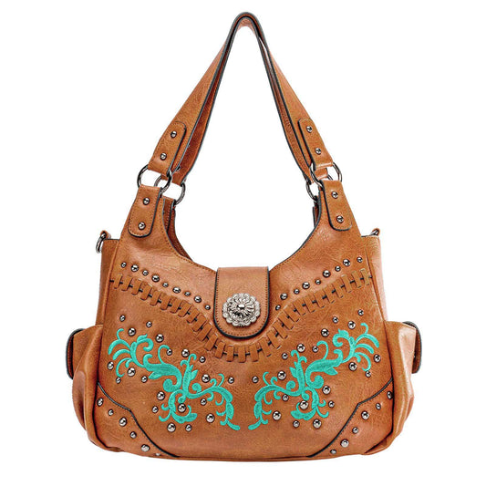 Luxury Embroidered Studs Stitch Shoulder Bag
