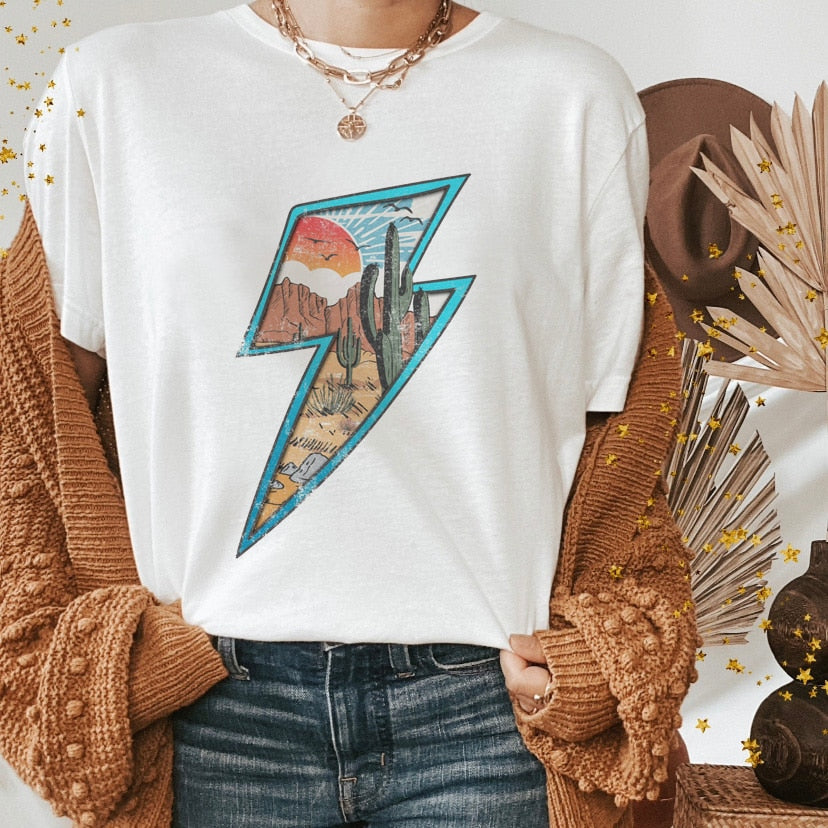 Vintage Western Denim Cartoon Graphic Top - SIze Small