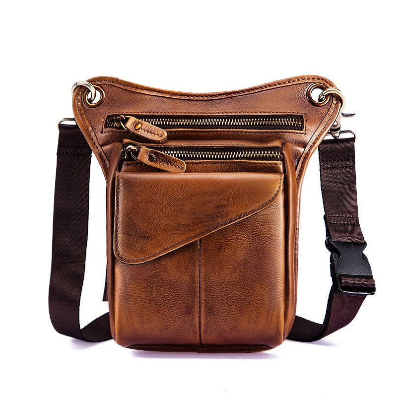 Multifunction Real Leather Shoulder Messenger Bag For Men