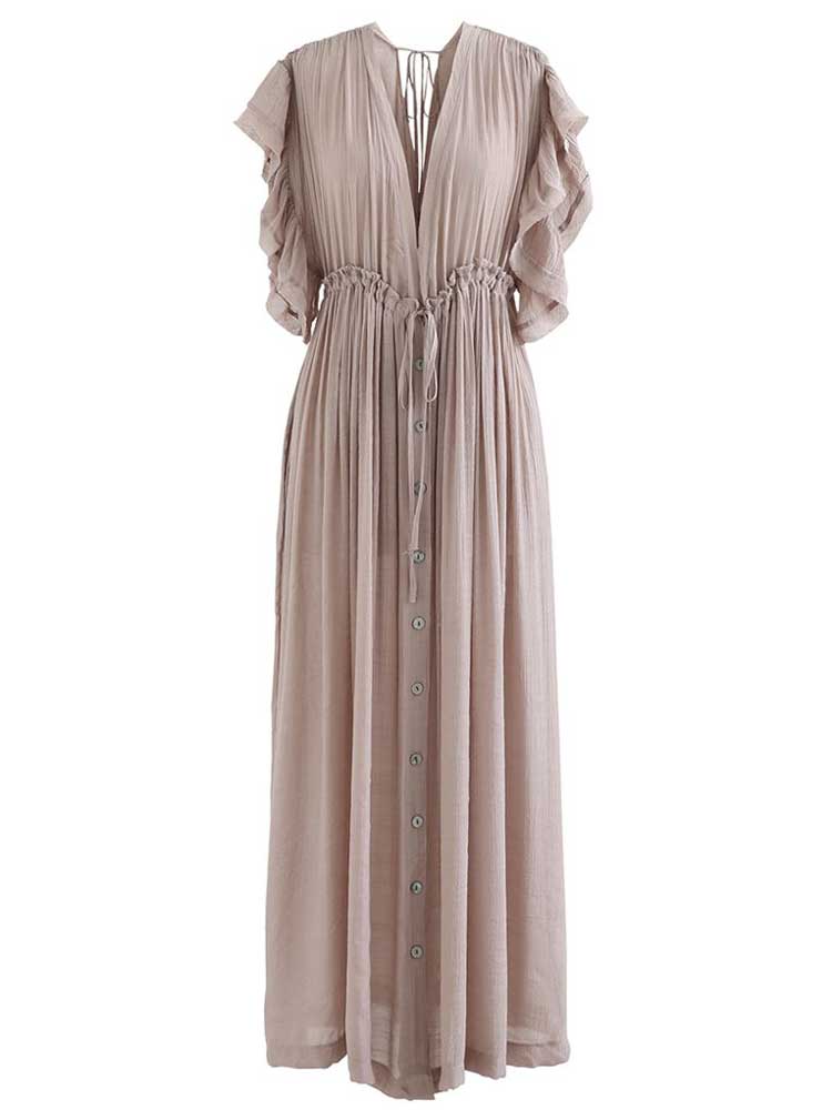 Boho Green Tunic Casual Bikini Long Cover Up Dress