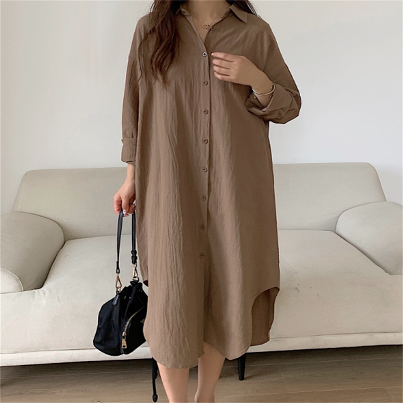 Vintage Cotton Oversized Turn-down Collar Evening Dress