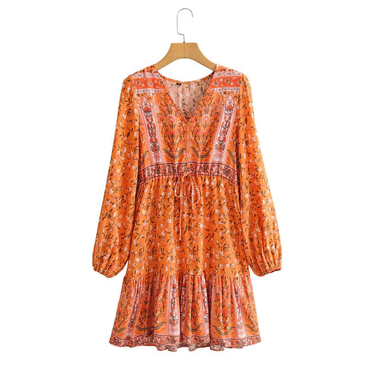 Bohemian Flare Sleeve Dress