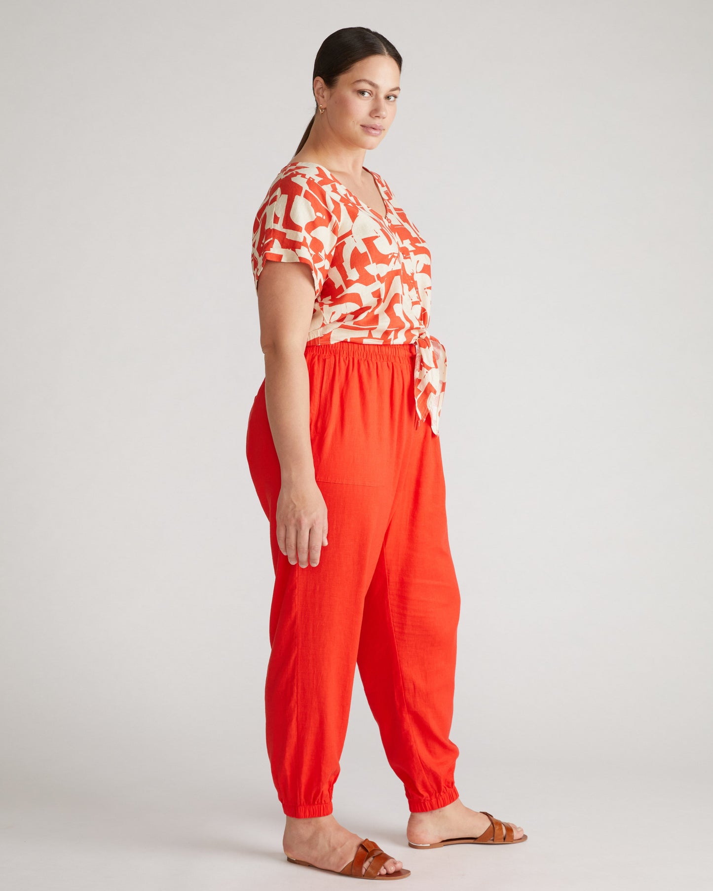 Shoreline Linen Joggers - Shoreline Sunset