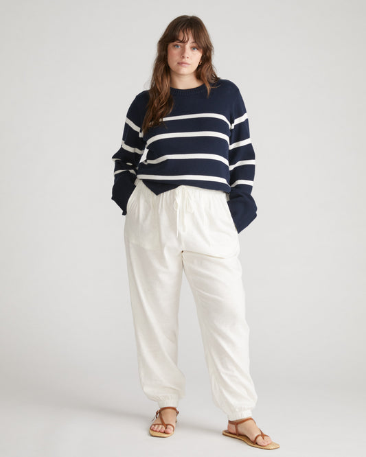 Shoreline Linen Joggers - White