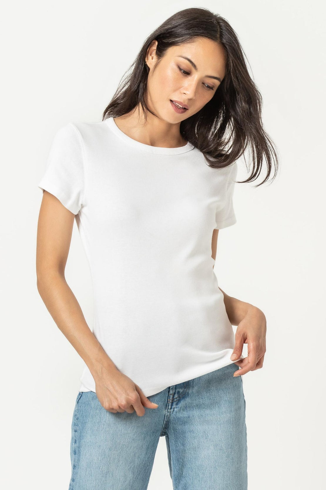 Short Sleeve Crew in White