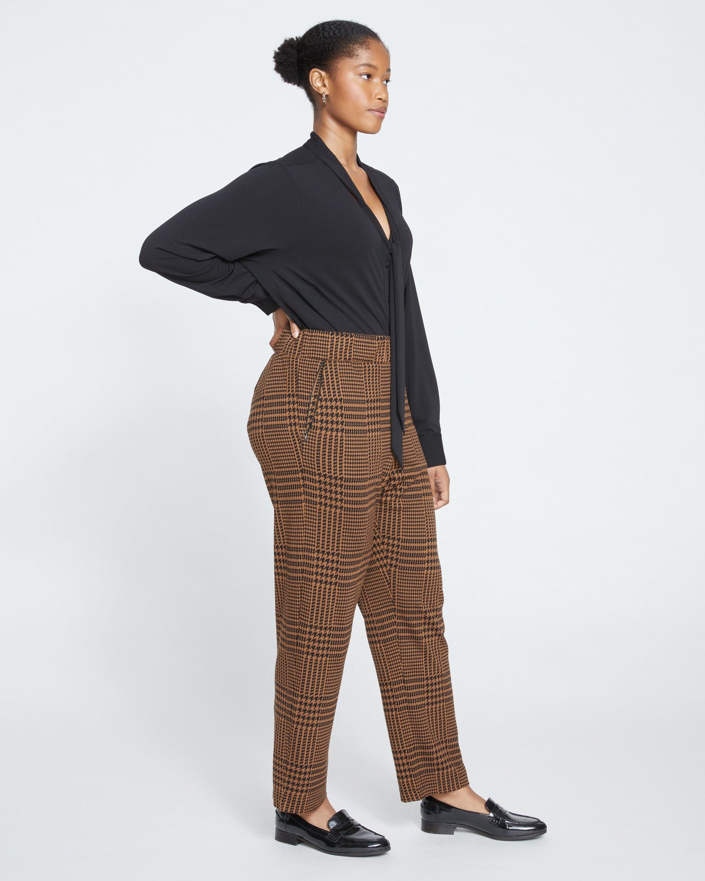 Smart Signature Ponte Pants - Autumn Houndstooth Jacquard