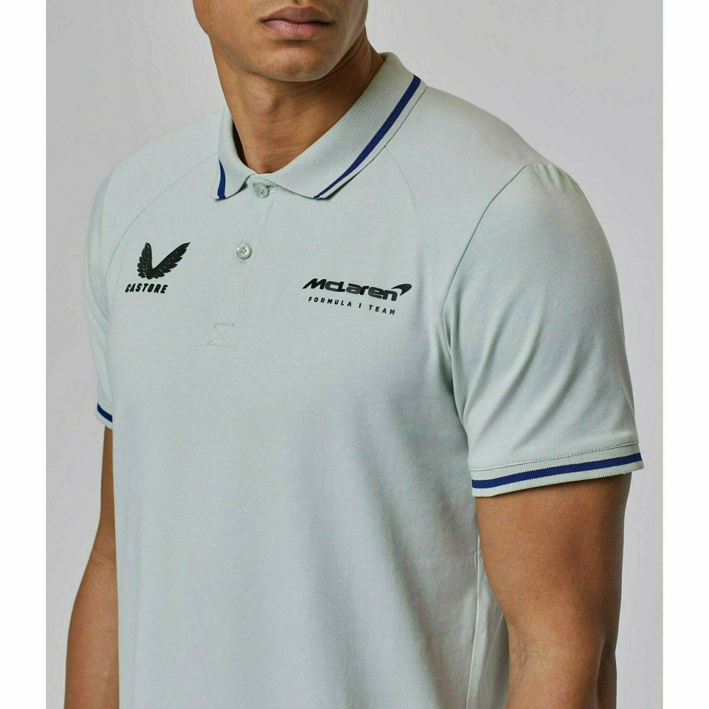 McLaren F1 Men's Lifestyle Polo Shirt- Black/Gray/Blue/White Polos Gray