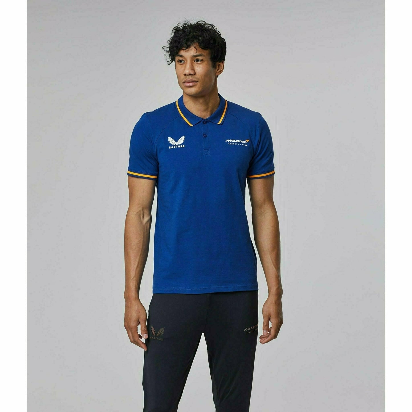 McLaren F1 Men's Lifestyle Polo Shirt- Black/Gray/Blue/White Polos Gray