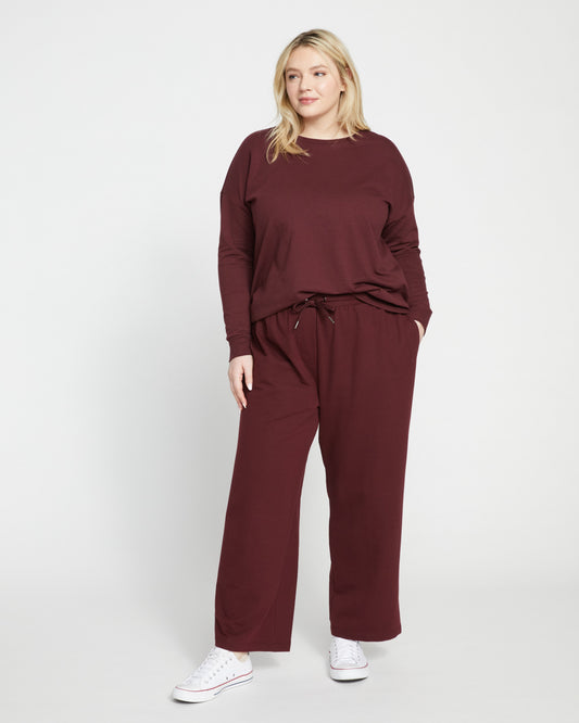 Classic Light Terry Sweatpants - Black Cherry