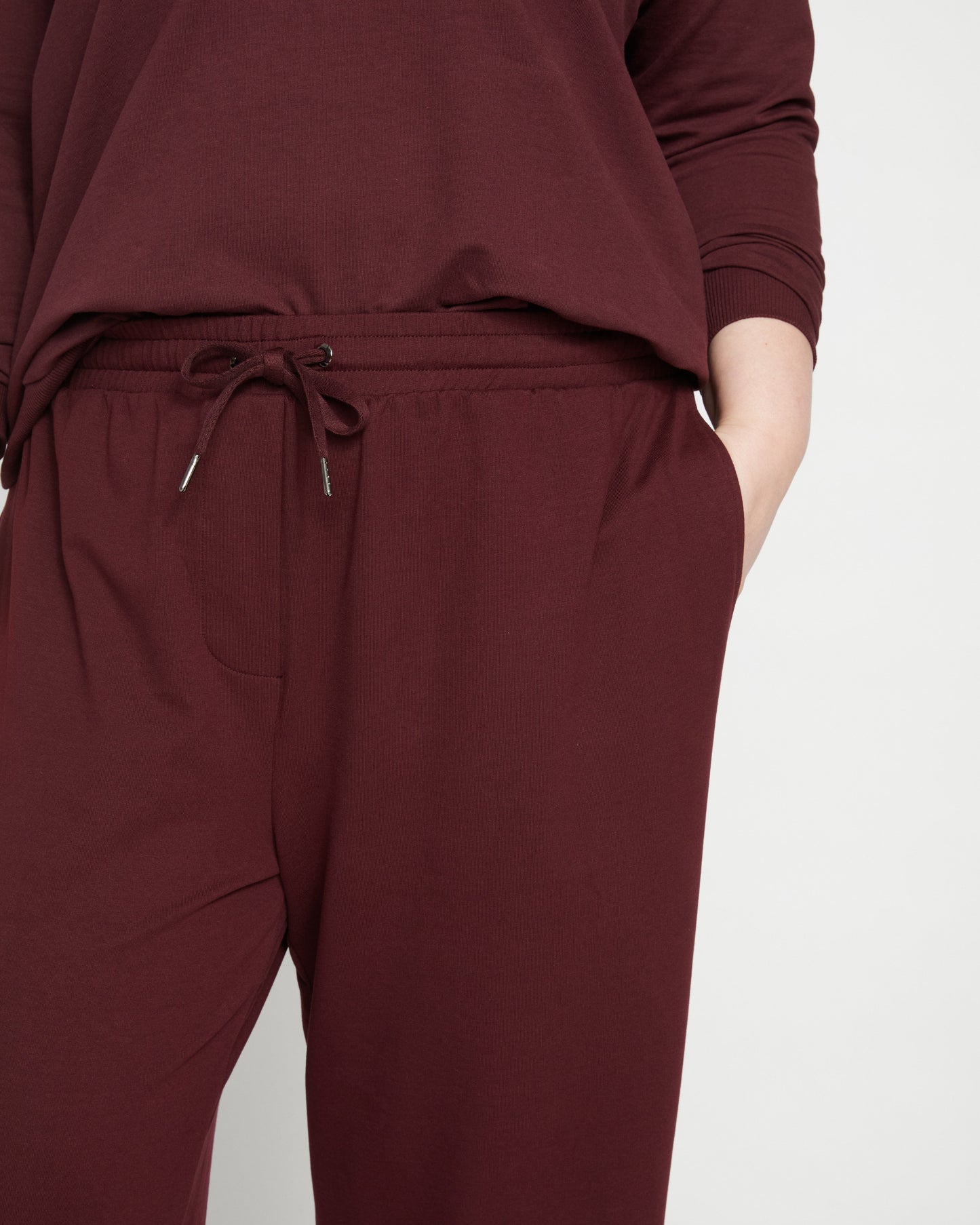 Classic Light Terry Sweatpants - Black Cherry