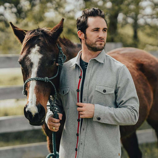 Senior Wool Shirt Jacket in Ash by The Normal Brand - Country Club Prep