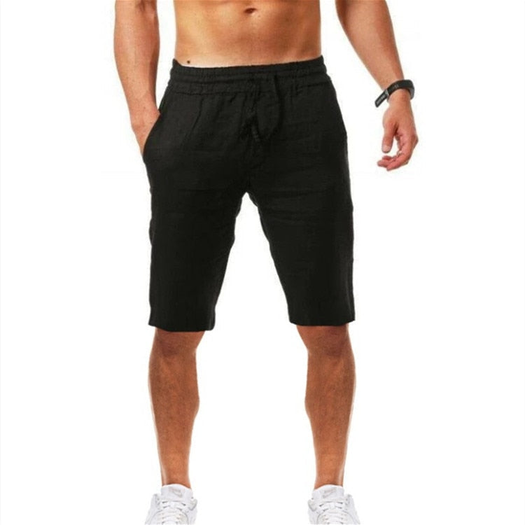 Casual Elastic Waist Linen Hip-Hop Trouser Pants - Size 4XL