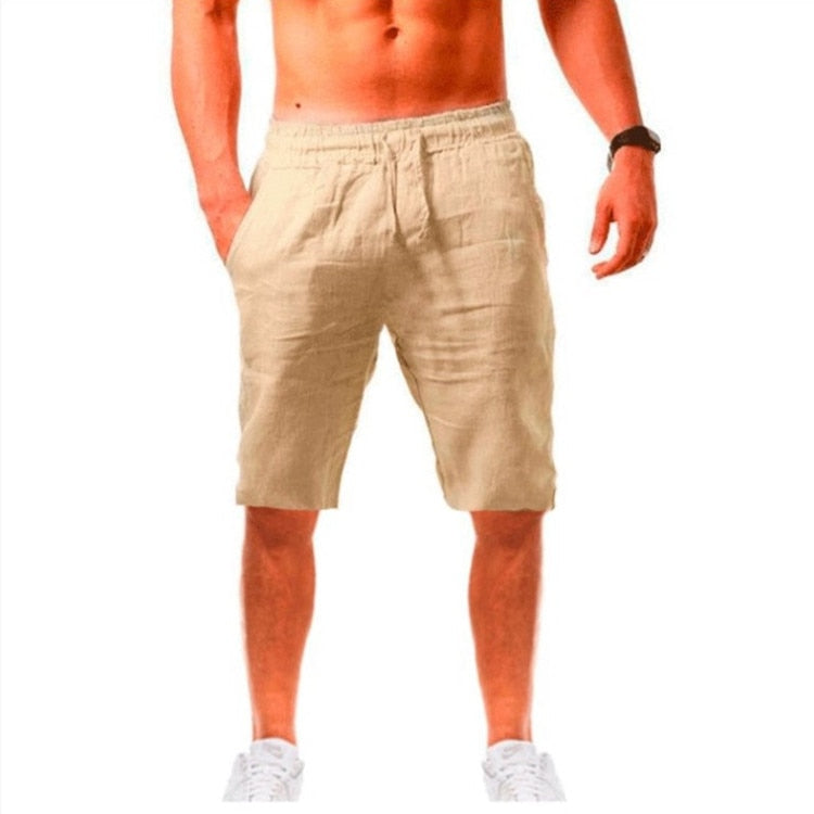 Summer Elastic Waist Fitness Cotton Linen Hip-Hop Pants - size M