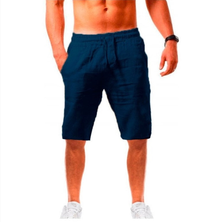 Summer Elastic Waist Fitness Cotton Linen Hip-Hop Pants - size M
