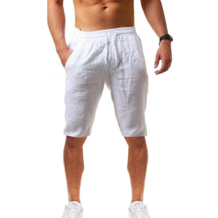 Casual Elastic Waist Linen Hip-Hop Trouser Pants - Size 5XL