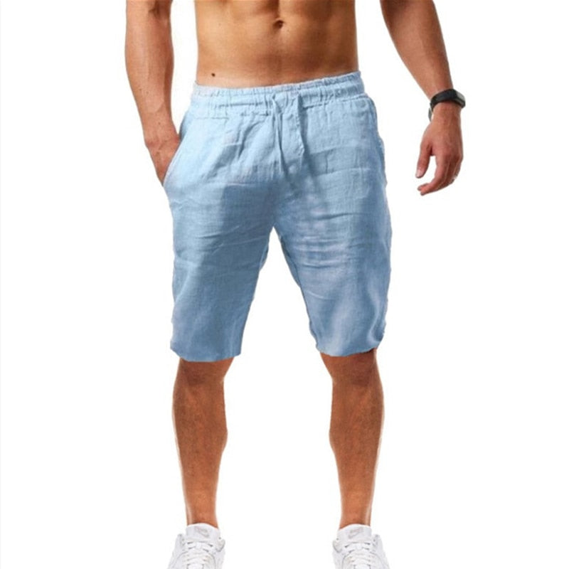 Casual Elastic Waist Linen Hip-Hop Trouser Pants - Size 4XL