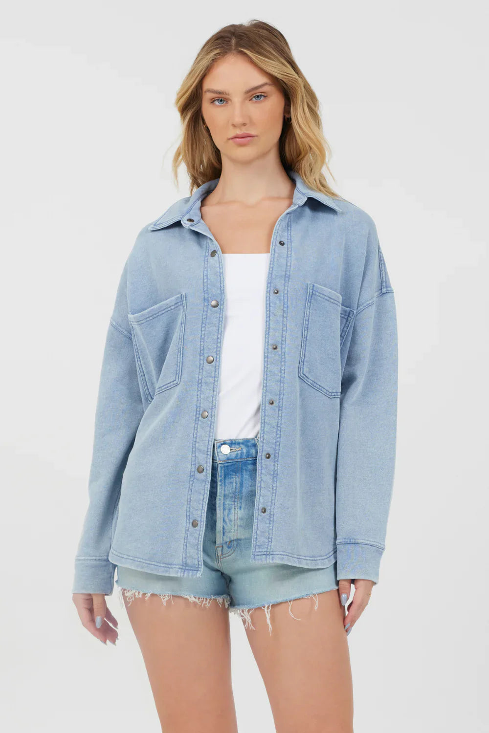Washed Denim Button Up