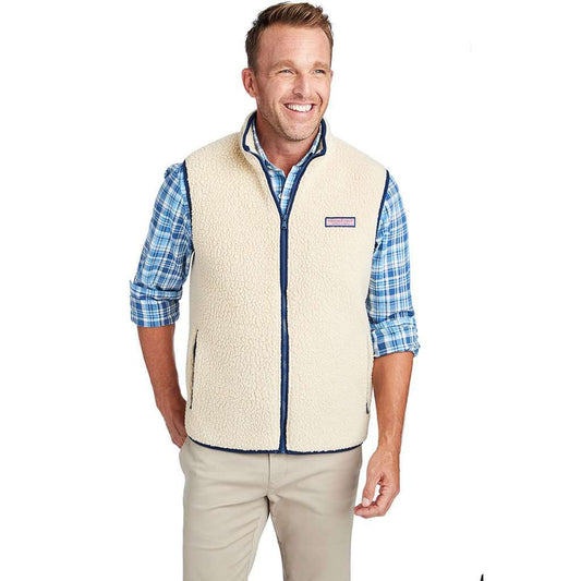 Heritage Sherpa Vest in Camel by Vineyard Vines - Country Club Prep