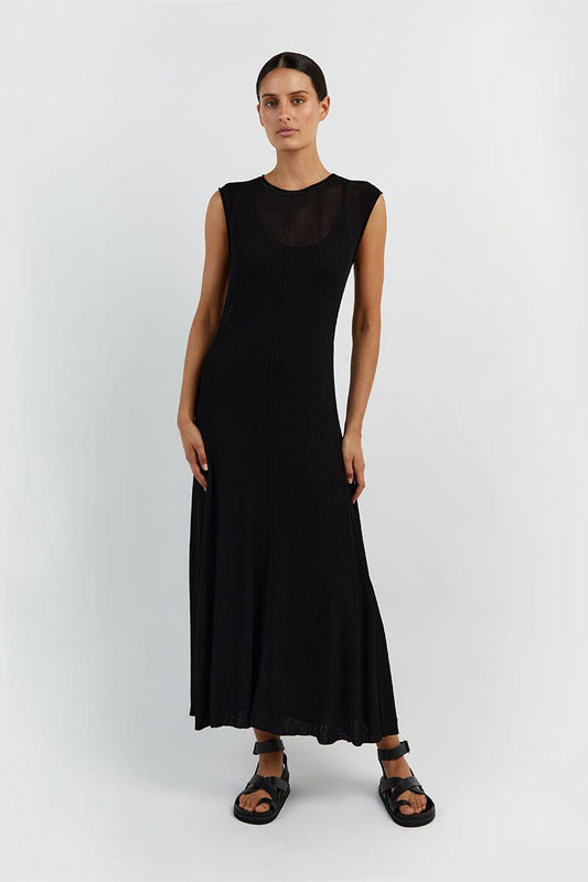 BLAIR BLACK KNIT MAXI DRESS
