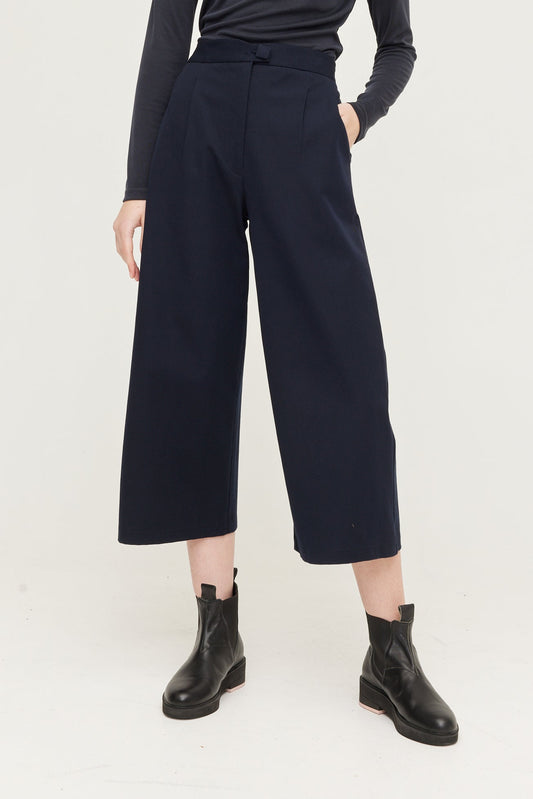 Wide Leg Tailored Pant - Classic Navy