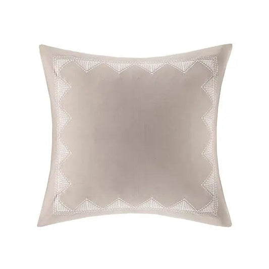 Cotton Embroidered Euro Sham Taupe