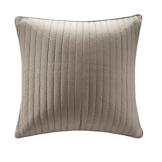Cotton Quilted Euro Sham Taupe
