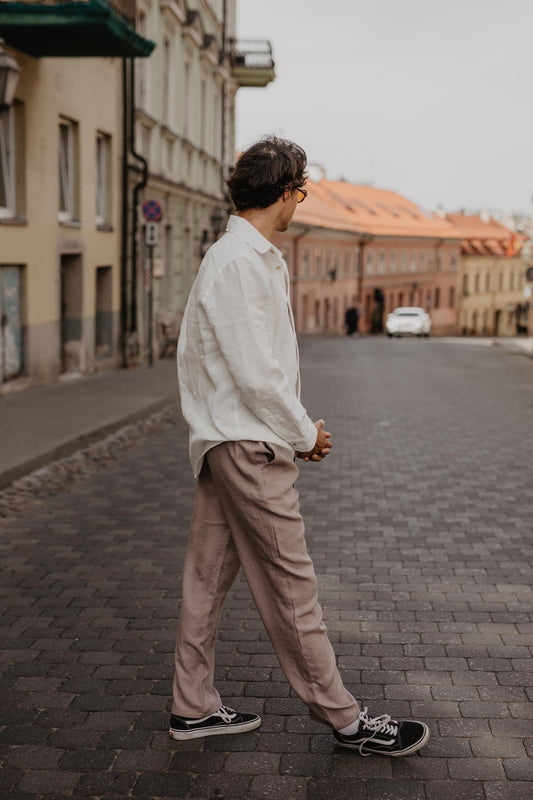 Adonis Linen Pants Pants + Jeans AmourLinen XL Rosy Brown