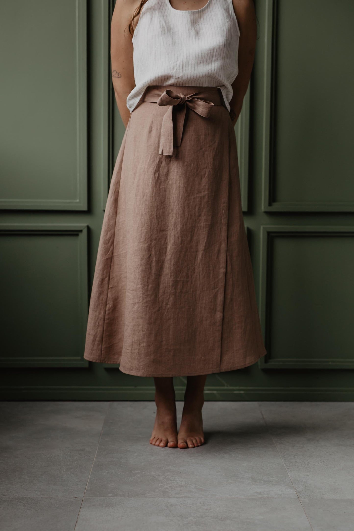 AmourLinen Linen wrap skirt IRIS Linen skirt AmourLinen