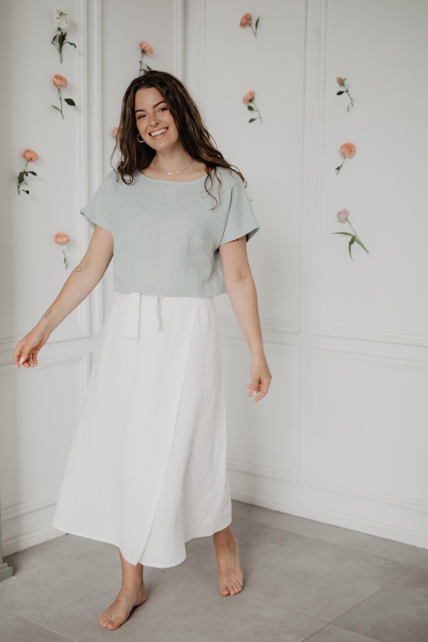 AmourLinen Linen wrap skirt IRIS Linen skirt AmourLinen