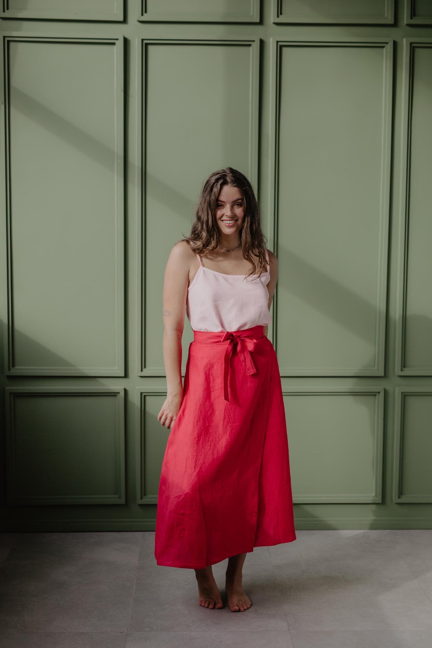 AmourLinen Linen wrap skirt IRIS Linen skirt AmourLinen