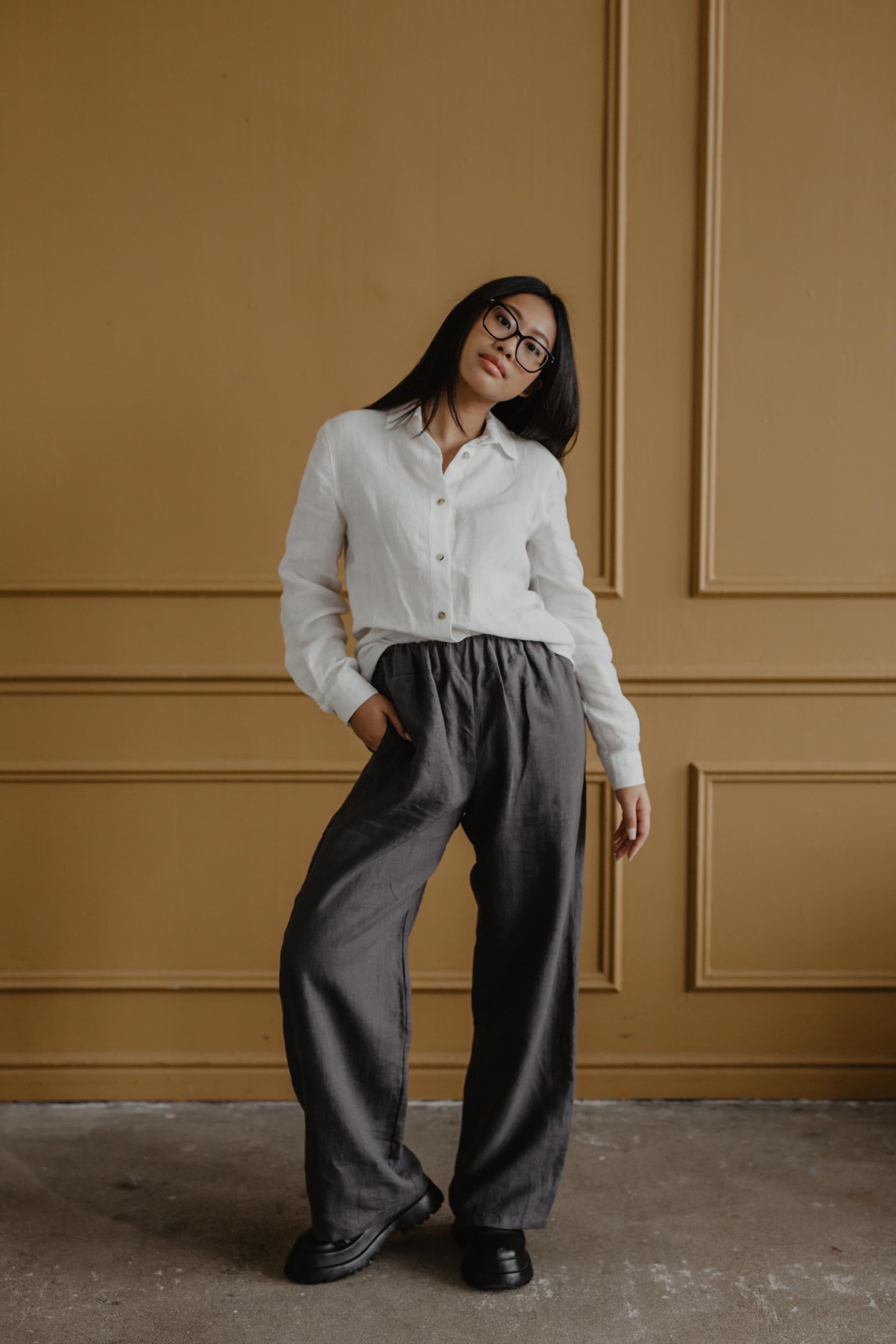 AmourLinen Oulu super long linen pants Linen pants AmourLinen