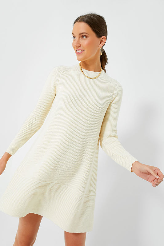 Cream Ainsley Knit Dress