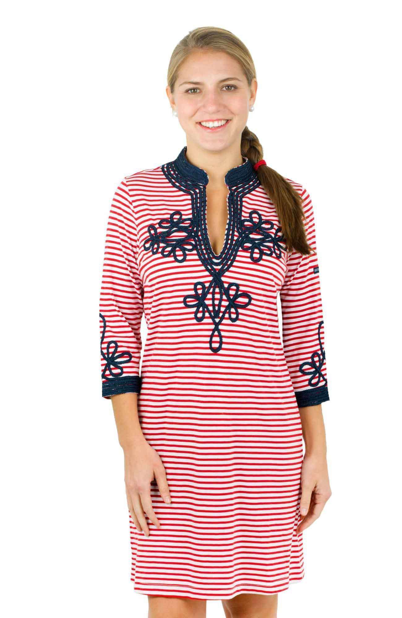 Admiral Tunic Dress in Red by Gretchen Scott Designs - Country Club Prep