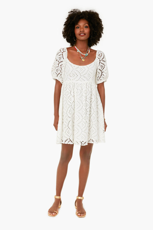 White Eyelet Abigail Dress