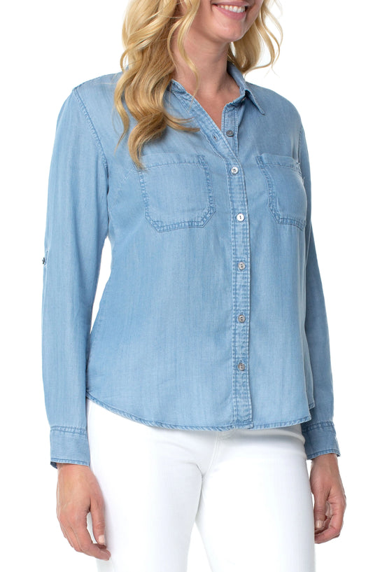 Rolled Sleeve Button Down