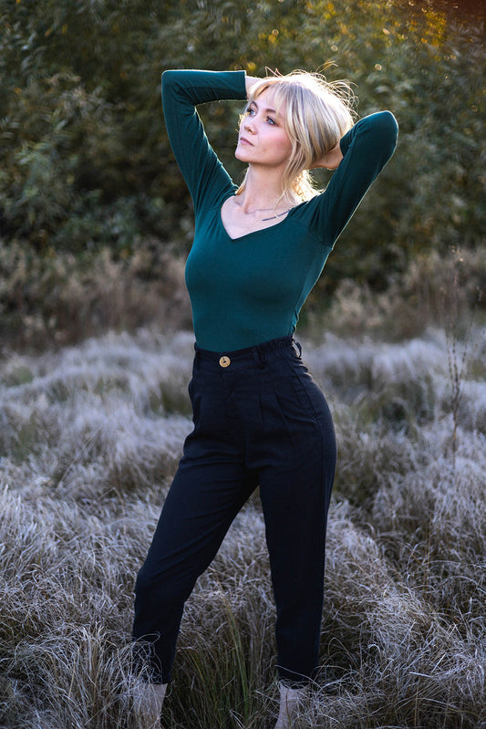 Perfect Pant 2.0 in Black Linen