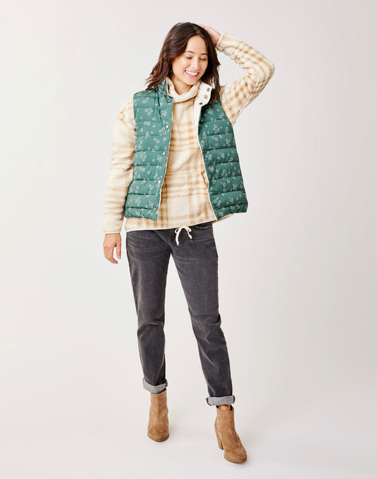 Baker Reversible Vest: Cilantro/Birch