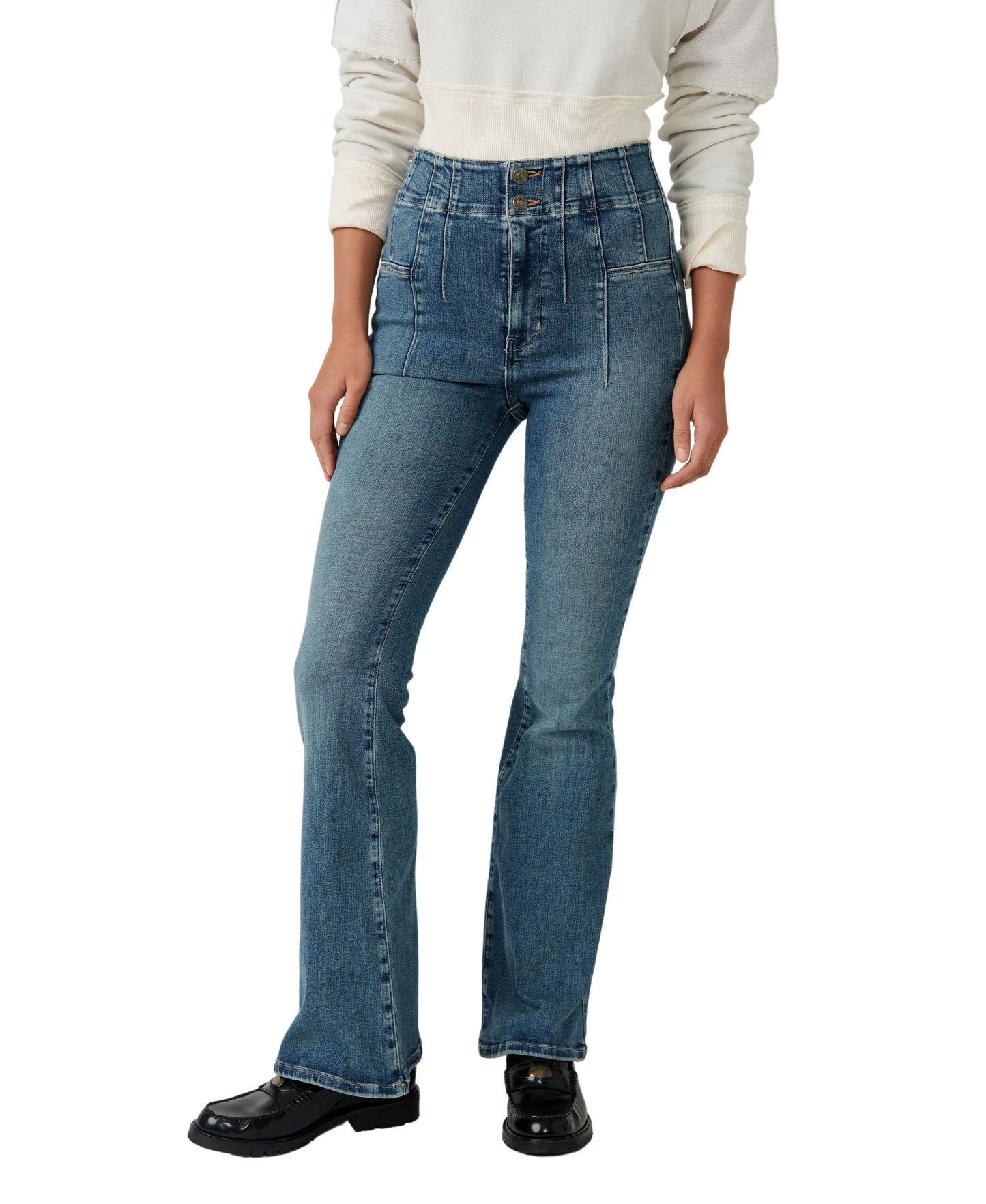 Jayde Flare Jeans in Blue Sea