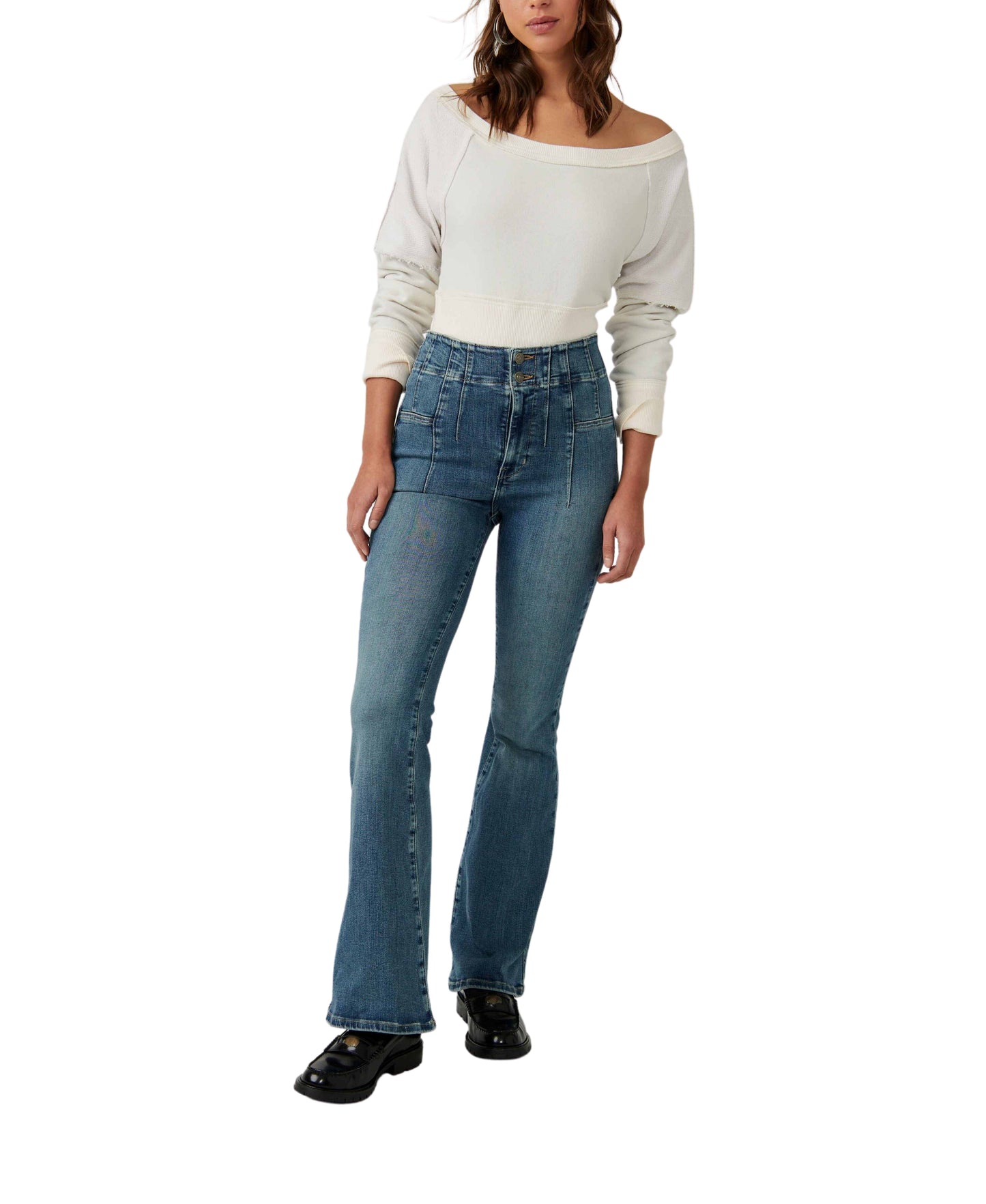 Jayde Flare Jeans in Blue Sea