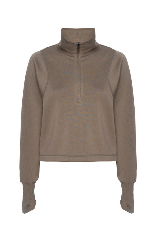 Rodeo Khaki Oversized Half Zip