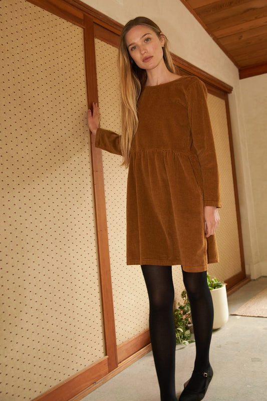 Laurel Corduroy Dress Dresses LA Relaxed M Rust