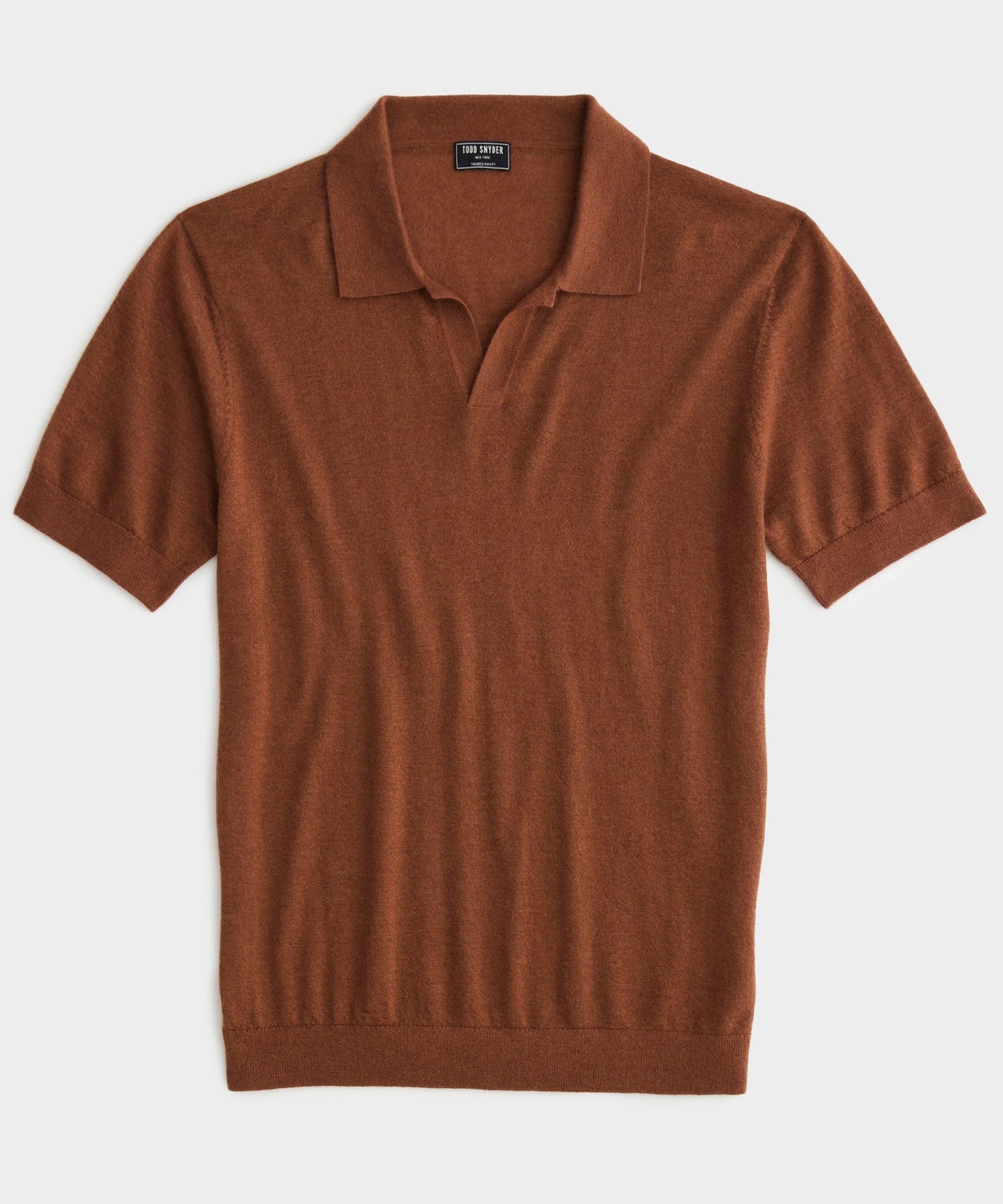 Lightweight Cashmere Montauk Polo in Saddle Brown