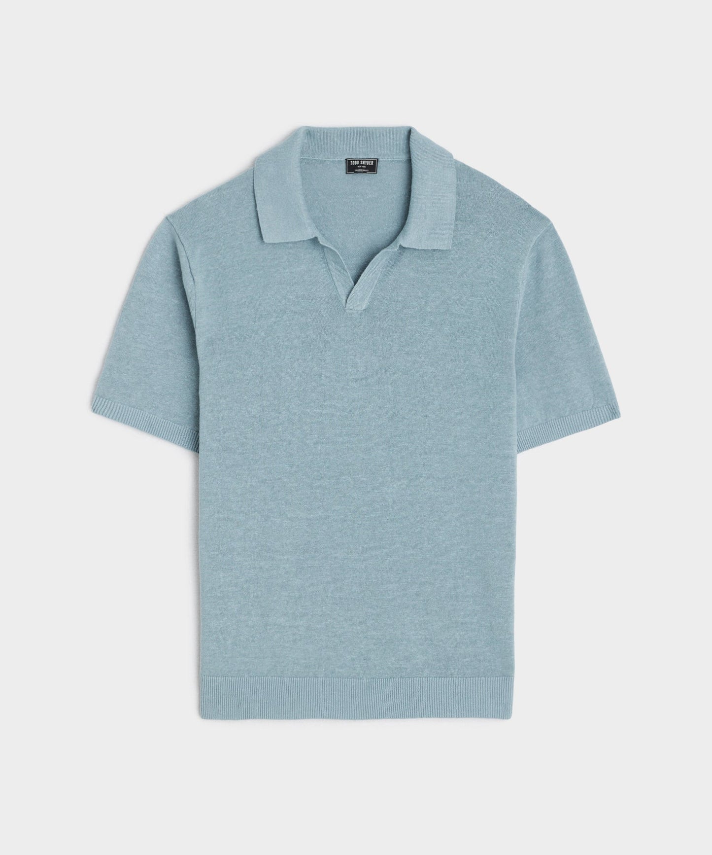 Linen Montauk Sweater Polo in Fountain Blue