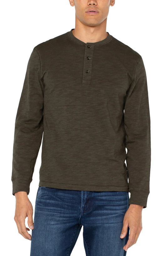 Long Sleeve Slub Henley - Madison's Niche