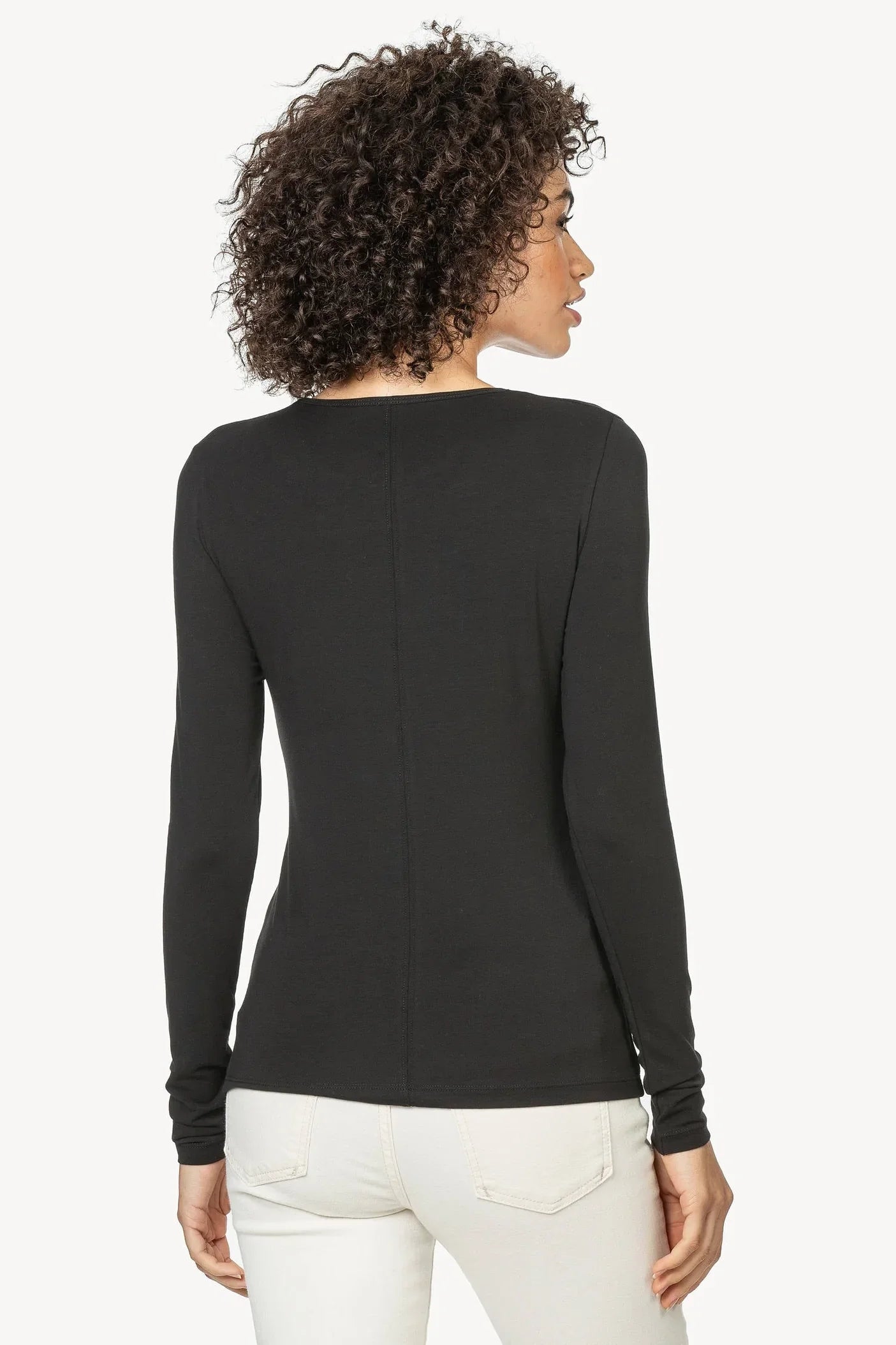 Long Sleeve Crew Tee in Black